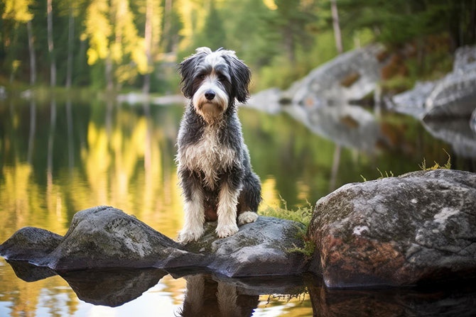 Aussiedoodle i vandte omgivelser