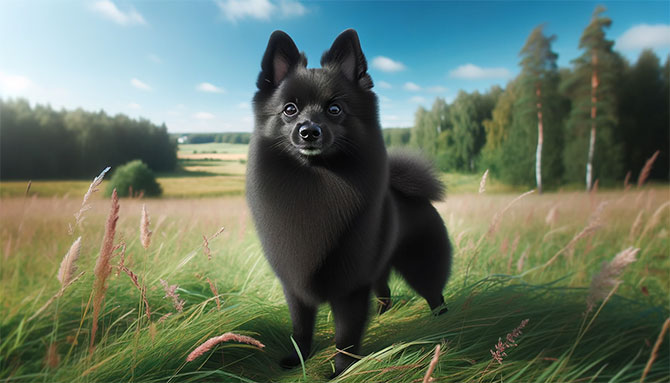 Schipperke på marken